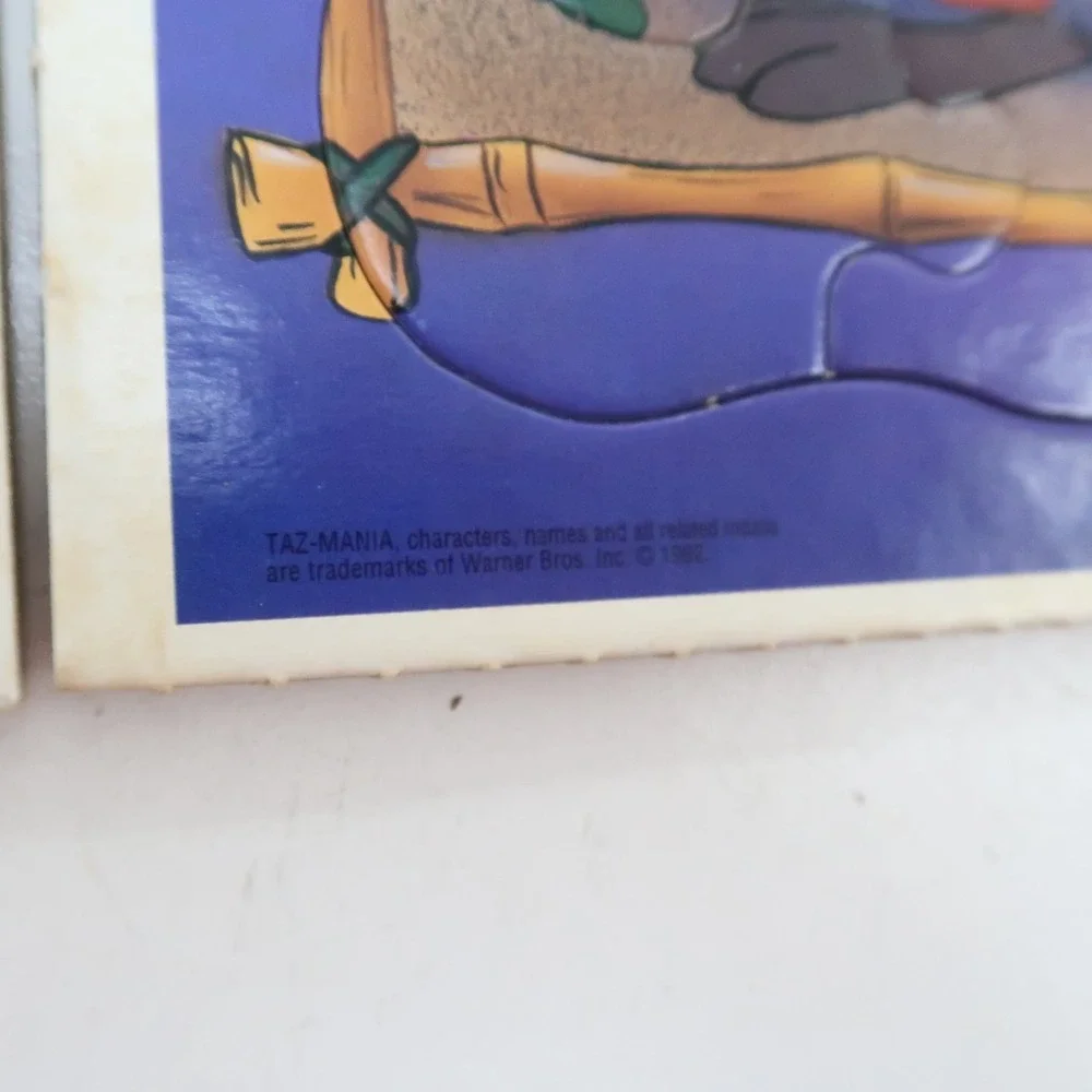 Vintage Golden Frame Cardboard Tray Puzzle Rudolph Taz Mania Tweety Donald Duck